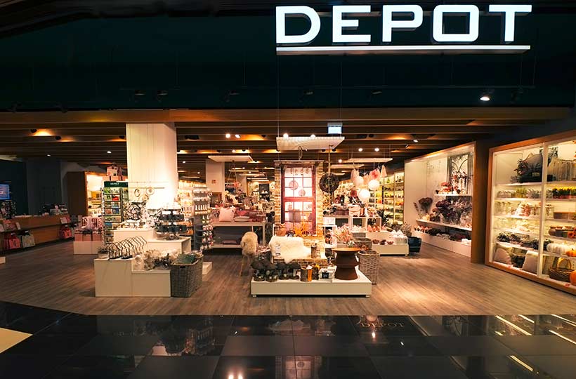 Außenansicht eines Depot Shops, Referenz-Shop der Figo Gmbh, Shopdesign, Shopkonzeption, Projektleitung und Bauleitung