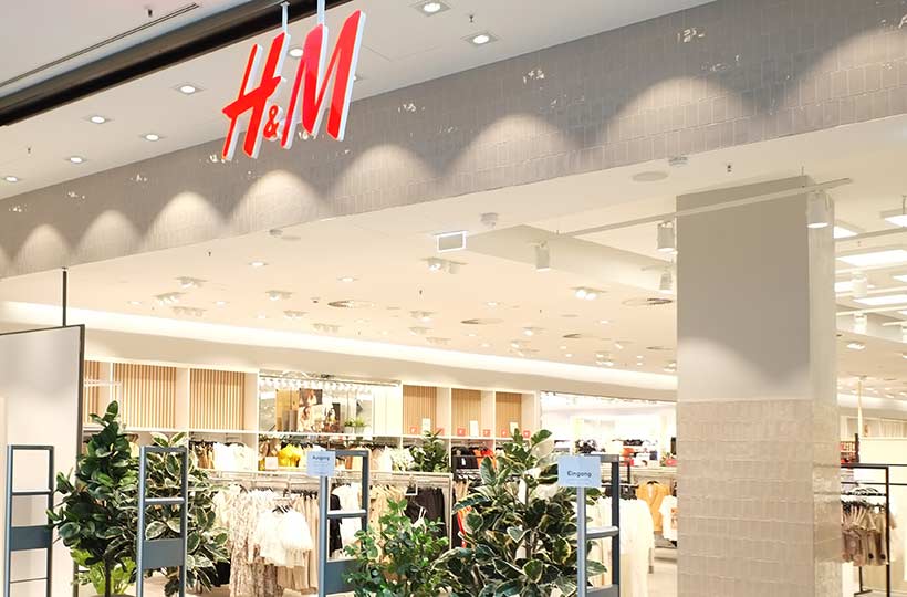 Ansicht eines H&M Shops, Referenz-Shop der Figo Gmbh, Shopdesign, Shopkonzeption, Projektleitung und Bauleitung