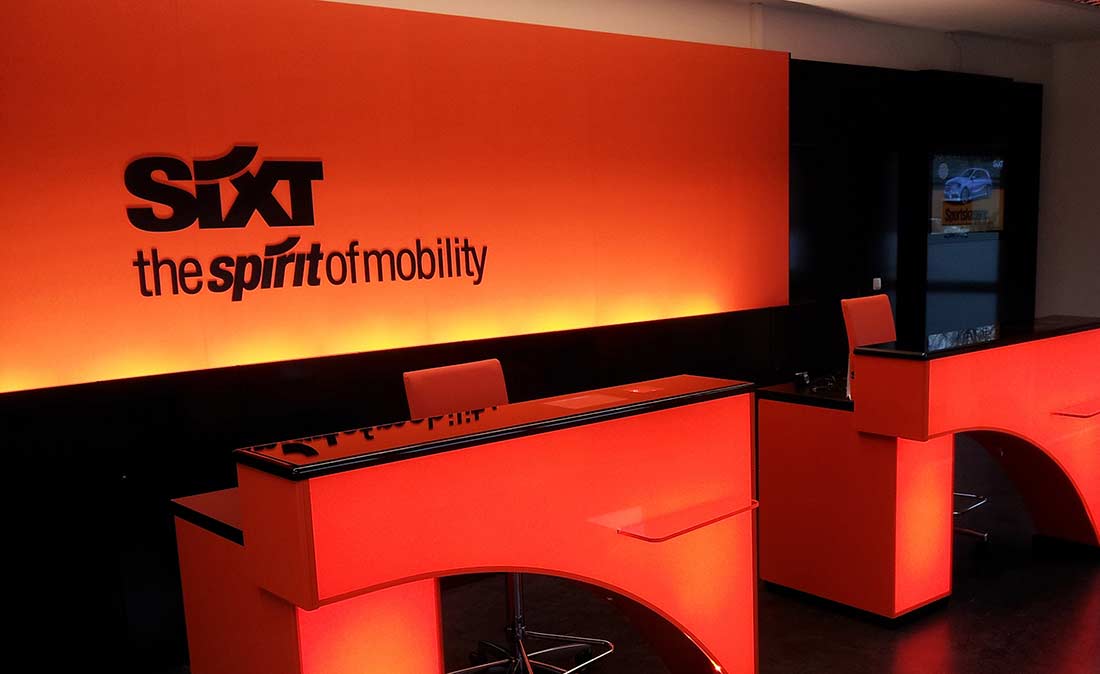 Sixt Showroom - Referenz der Figo Gmbh, Shopdesign, Shopkonzeption, Projektleitung und Bauleitung